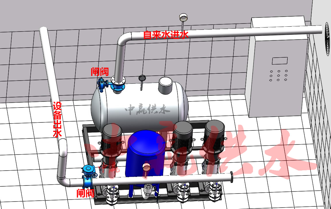 无负压供水设备安装示意图